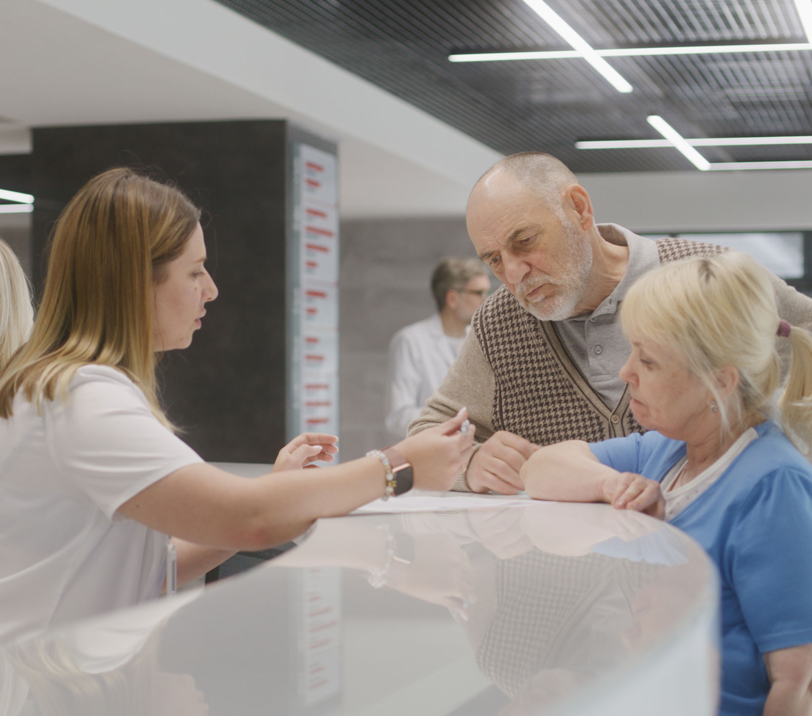 Accueil du bureau des admissions à l’hôpital